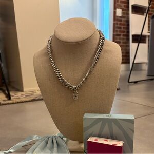 Rare, vintage Stella and dot silver locket necklace chain